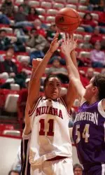 Sophomore Whitney Thomas grabbed 10 boards against Ohio State in the second round of the Big Ten Women's Basketball Tournament on March 2.