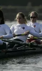 Sophomore Ashley Johnson and the rest of the varsity eight topped three opponents on Saturday.
