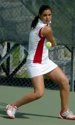 Sophomore Alba Berdala plays at No. 1 doubles for Indiana. Her and Laura McGaffigan recently upset the No. 13 doubles team in the country.