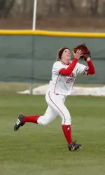 Senior Kim Richards smashed her seventh home run of the season in game two.