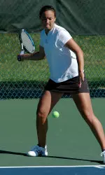 Senior Laura McGaffigan teamed with Alba Berdala to upset Northwestern's 13th-ranked doubles team.