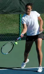 Senior Laura McGaffigan clinched the win with a three-set victory at No. 2 singles.