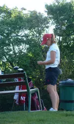 Freshman Kellye Belcher carded a team-low 75 in the second round of the NCAA Championship.