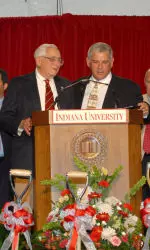 Larry Glaubinger and IU Director of Athletics Rick Greenspan at Indiana's Facility Enhancement groundbreaking.