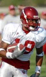 Brandon Walker-Roby's 40-yard touchdown grab was one of the highlights of the Hoosiers' morning practice on Monday.