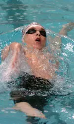 Ben Hesen finished first in the 100 backstroke prelims with a time of 54.4