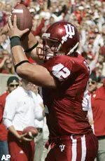 Indiana running back Josiah Sears makes a 1-yard touchdown reception during the first quarter. (AP Photo/Darron Cummings)