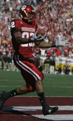 James Hardy caught eight passes for 104 yards and three touchdowns to help the Hoosiers past Iowa.