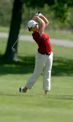 Elaine Harris is tied for 11th after two rounds at +8 (77-75).