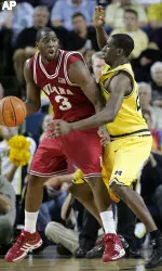 D.J. White had 21 points and 22 rebounds at Michigan.
