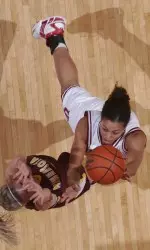 Whitney Thomas picked up her sixth double-double of the year with 12 points and 17 rebounds against Minnesota.