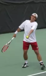 Sophomore Santiago Gruter continued his unbeaten streak in the tournament, advancing in singles and doubles action.