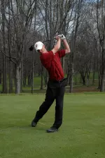 Junior Drew Allenspach is four shots off the pace and in third place entering the final round.