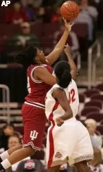 Amber Jackson had a team-high 18 points at Wisconsin on Wednesday.