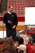 Dan Dakich participated in the Read Across America celebration held at Assembly Hall on Friday.