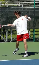 Lachlan Ferguson won his third consecutive Big Ten singles match