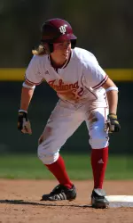 Julia Hamilton had three hits and made a pair of diving catches in the field for IU in game two.