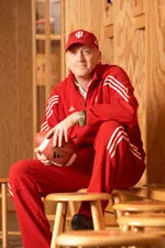 Coach Hep in the Hoosier's locker room