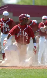 Evan Crawford scored the winning run for the Hoosiers in a come-from-behind, 5-4 victory over Purdue.