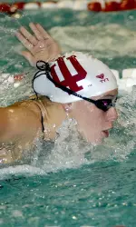 Sarah Stockwell picked up a win in the 200 breaststroke on Saturday as the Hoosiers finished second in a quad meet with Tennessee, Michigan and Illinois.
