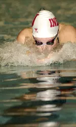 Senior Sarah Stockwell won the 100-yard breaststroke in a doube dual meet victory over Ohio State and Missouri Saturday.