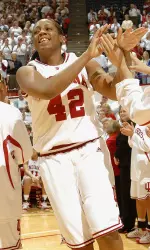 Senior Amber Jackson is leading the Hoosiers with 14.4 points per game.