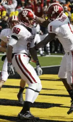 Damarlo Belcher, left, celebrates with Terrance Turner