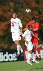 Sophomore Will Bruin (left) has scored a goal in each of the last two matches.