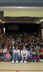 Lindsay Enterline and Jamie Braun at University Elementary School.