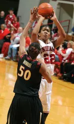 Sasha Chaplin led IU with a career-high 19 points and 15 rebounds.