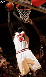 Indiana center Tijan Jobe goes up for a shot.