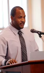 Graduating football player Will Patterson.