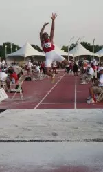 Senior Kiwan Lawson punched his ticket in the long jump.