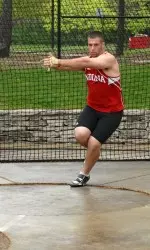 Senior Paul Fearnow got his qualification with a winning heave in the hammer throw.