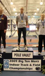 Senior Jeff Coover had a huge clearance in the pole vault on his way to a career best and first team All-Big Ten honors.