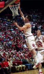 Sophomore Brett Finkelmeier took time to talk with the media about Wisconsin on Friday.