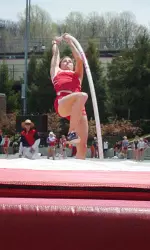 Junior Vera Neuenswander cleared a career best height to win the pole vault at the Stan Lyons Invitational.