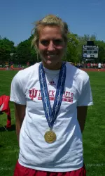Junior Ashley Rhoades claimed the first Big Ten title of her career, winning the high jump.