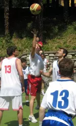 The Hoosiers spent the morning with a Special Olympics basketball team at a park outside of Como.