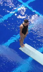 Competing against the world's best, IU All-American Christina Loukas placed eighth in the three-meter springboard competition at the 2009 FINA World Championships.