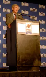 Indiana football head coach Bill Lynch spoke with the media contingency at the Big Ten Football Media Days on Monday.