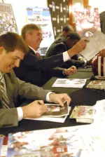 Bill Lynch and Ben Chappell signed autographs for the Hoosier faithful before the Big Ten Kickoff Luncheon.