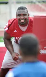 Jammie Kirlew and his Hoosier teammates hosted about 75 members of the Bloomington Boys & Girls Club on Thursday.