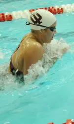 Sophomore Allysa Vavra won the 400 individual medley in a pool-record time of 4:16.48.