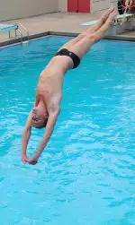 Freshman Casey Johnson won the platform diving event in a dual meet at Michigan Saturday.