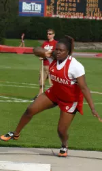 Faith Sherrill blew past the IU shot put record at the Indiana Open.