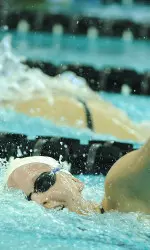 Brittany Strumbel posted wins in the 200 freestyle and 500 freestyle Friday afternoon in a victory over Northwestern.
