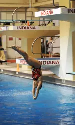 Gabby Agostino swept the diving events Friday with wins on the 1-meter and 3-meter springboard.