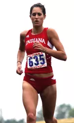 Arianne Raby took the win in the women's 5K at the Hoosier Invitational.
