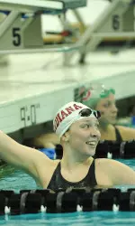 Margaux Farrell clocked NCAA provisional times in the 50 free, 200 free relay and 400 medley relay on Thursday.